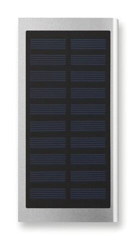 Solar Powerbank 8000 mAh - Mattsilber bedrucken, Art.-Nr. MO9051-16