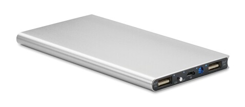Solar Powerbank 8000 mAh - Mattsilber bedrucken, Art.-Nr. MO9051-16
