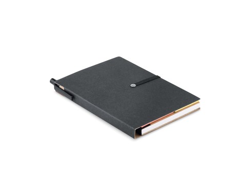 Recyceltes Notizbuch - Schwarz bedrucken, Art.-Nr. MO9213-03