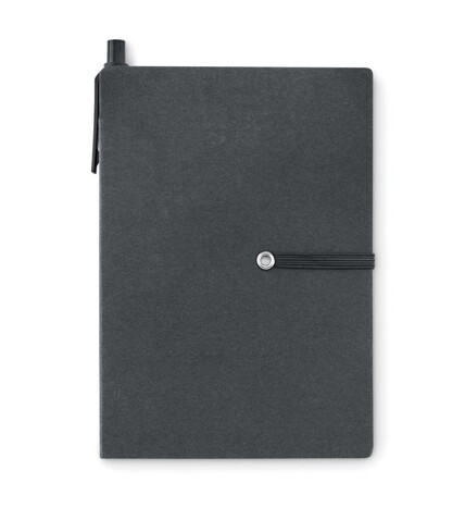 Recyceltes Notizbuch - Schwarz bedrucken, Art.-Nr. MO9213-03