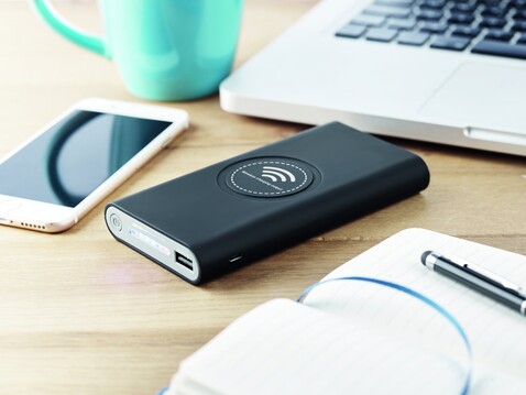 Wireless Powerbank Typ C - Schwarz bedrucken, Art.-Nr. MO9238-03