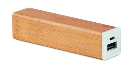 Powerbank 2200 mAh Bambus - Holz bedrucken, Art.-Nr. MO9673-40