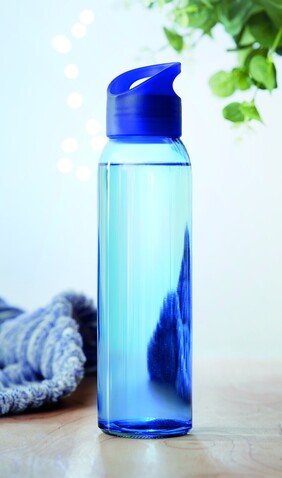 Trinkflasche Glas 470 ml - Königsblau bedrucken, Art.-Nr. MO9746-37
