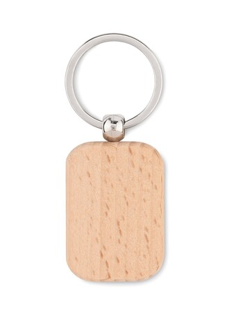 Schlüsselring Holz, eckig - Holz bedrucken, Art.-Nr. MO9774-40