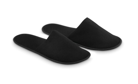 Hotelslipper im Etui - Schwarz bedrucken, Art.-Nr. MO9782-03