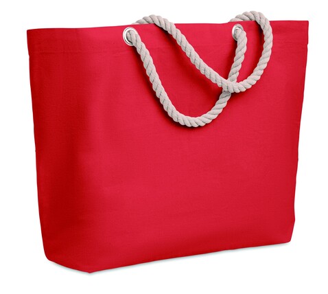 Strandtasche mit Kordelgriff - Rot bedrucken, Art.-Nr. MO9813-05 Strandtasche mit Kordelgriff - Rot bedrucken, Art.-Nr. MO9813-05