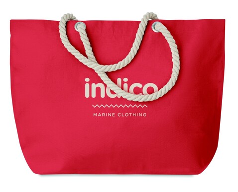 Strandtasche mit Kordelgriff - Rot bedrucken, Art.-Nr. MO9813-05 Strandtasche mit Kordelgriff - Rot bedrucken, Art.-Nr. MO9813-05