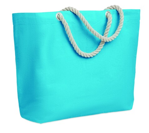 Strandtasche mit Kordelgriff - Türkis bedrucken, Art.-Nr. MO9813-12