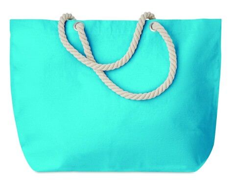 Strandtasche mit Kordelgriff - Türkis bedrucken, Art.-Nr. MO9813-12