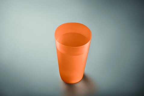 Wiederverwendbarer Becher - Transparent Orange bedrucken, Art.-Nr. MO9907-29 Wiederverwendbarer Becher - Transparent Orange bedrucken, Art.-Nr. MO9907-29