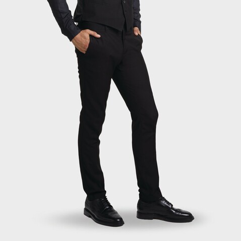 GABIN MEN SUIT TROUSER - Deep Black bedrucken, Art.-Nr. N03162-DB-S