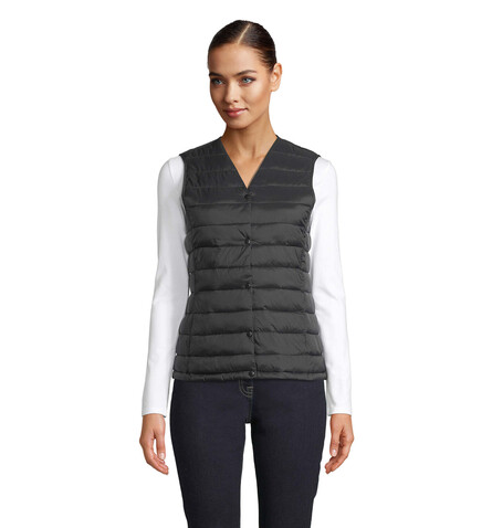 ARTHUR WOMEN BODYWARMER - Deep Black bedrucken, Art.-Nr. N03173-DB-S