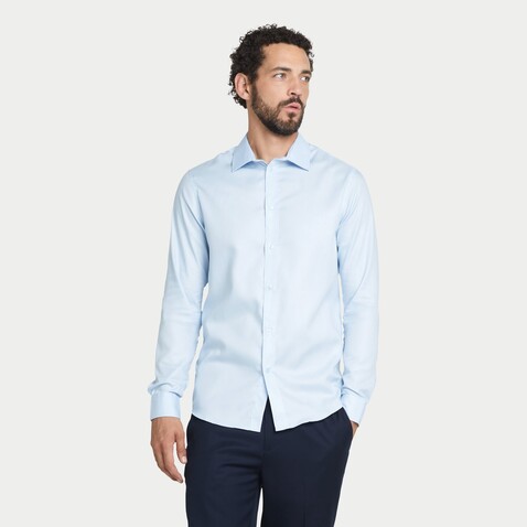BLAISE MEN SHIRT - Soft Blue bedrucken, Art.-Nr. N03182-EU-XL