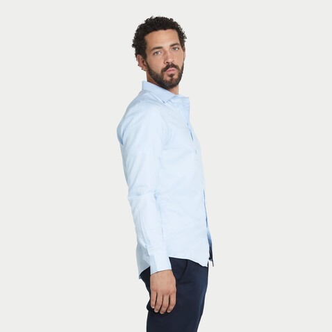BLAISE MEN SHIRT - Soft Blue bedrucken, Art.-Nr. N03182-EU-XL