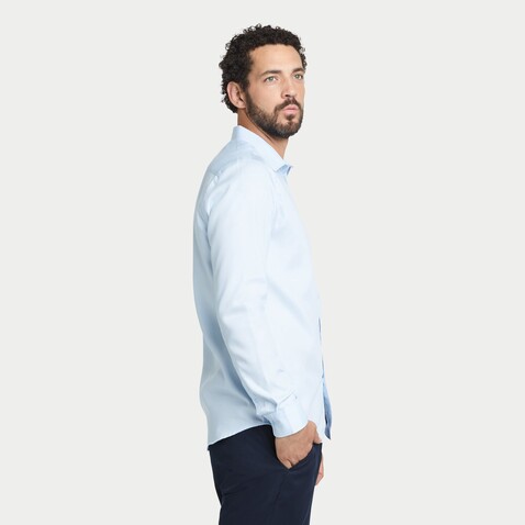 BLAISE MEN SHIRT - Soft Blue bedrucken, Art.-Nr. N03182-EU-XL