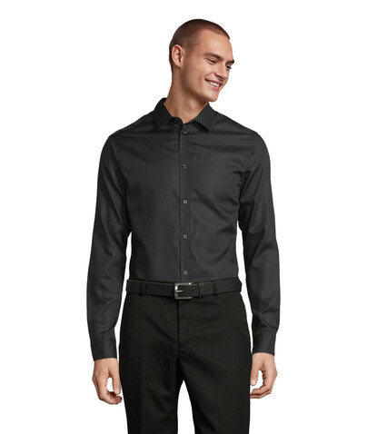 BLAISE MEN SHIRT - Deep Black bedrucken, Art.-Nr. N03182-DB-XXL