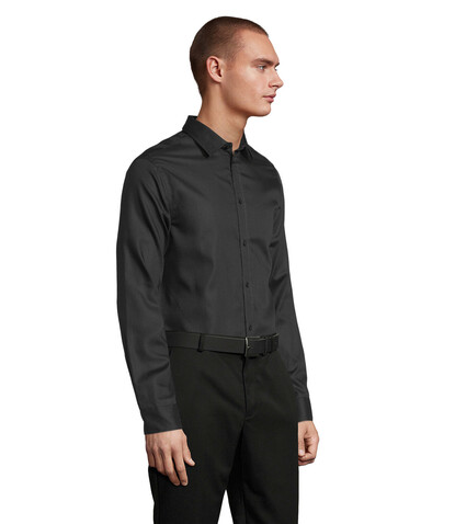 BLAISE MEN SHIRT - Deep Black bedrucken, Art.-Nr. N03182-DB-XXL