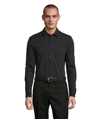 BALTHAZAR MEN SHIRT - Deep Black bedrucken, Art.-Nr. N03198-DB-3XL