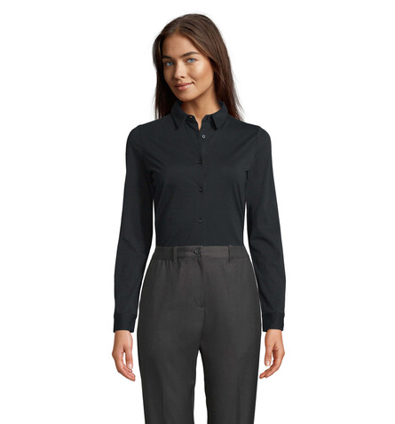 BALTHAZAR WOMEN SHIRT - Deep Black bedrucken, Art.-Nr. N03199-DB-M BALTHAZAR WOMEN SHIRT - Deep Black bedrucken, Art.-Nr. N03199-DB-M