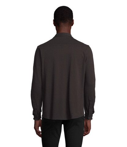 BASILE MEN SHIRT - Deep Black bedrucken, Art.-Nr. N03777-DB-M