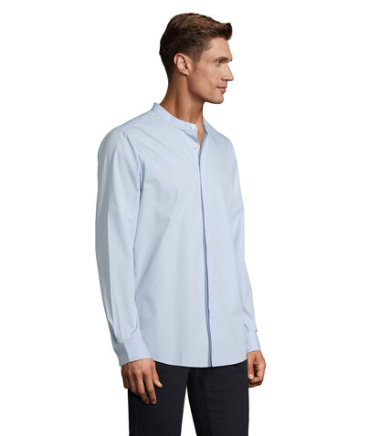BART MEN MAO COLLAR SHIRT - Soft Blue bedrucken, Art.-Nr. N03792-EU-M BART MEN MAO COLLAR SHIRT - Soft Blue bedrucken, Art.-Nr. N03792-EU-M