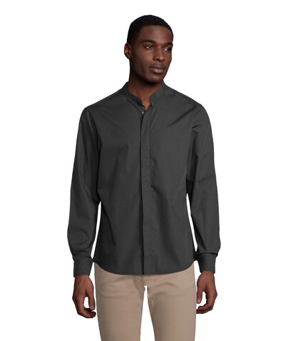 BART MEN MAO COLLAR SHIRT - Deep Black bedrucken, Art.-Nr. N03792-DB-S BART MEN MAO COLLAR SHIRT - Deep Black bedrucken, Art.-Nr. N03792-DB-S