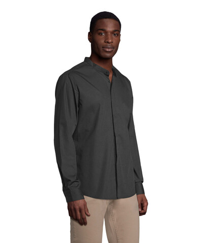 BART MEN MAO COLLAR SHIRT - Deep Black bedrucken, Art.-Nr. N03792-DB-S BART MEN MAO COLLAR SHIRT - Deep Black bedrucken, Art.-Nr. N03792-DB-S