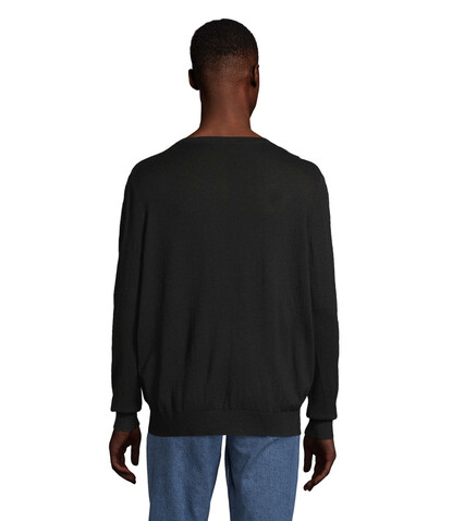 SULLIVAN MEN V-NECK SWEATER - Deep Black bedrucken, Art.-Nr. N03987-DB-3XL