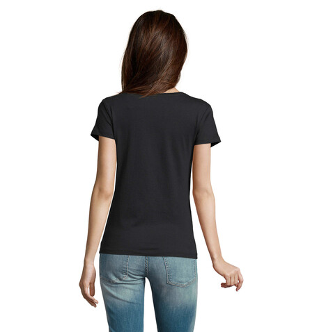 TEMPO WOMEN 185 T-SHIRT - Deep Black bedrucken, Art.-Nr. R03257-DB-XS