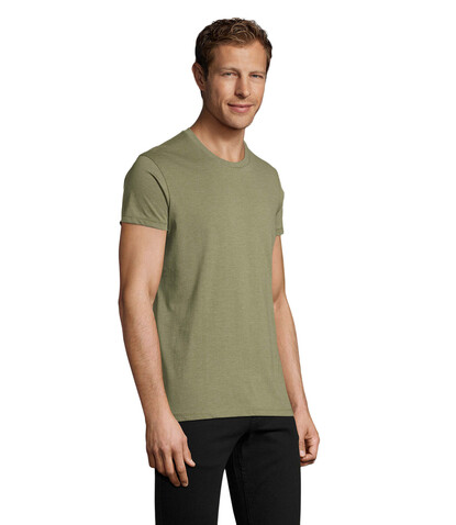 REGENT FIT HERREN 150g - Heather Khaki bedrucken, Art.-Nr. S00553-HK-M REGENT FIT HERREN 150g - Heather Khaki bedrucken, Art.-Nr. S00553-HK-M