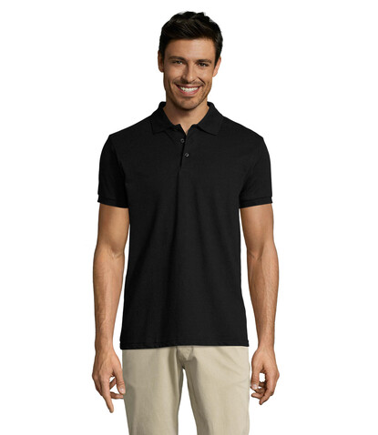 PRIME HERREN POLO 200g - Schwarz bedrucken, Art.-Nr. S00571-BK-3XL