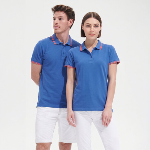 PASADENA Damen Polo 200g - Königsblau/Weiß bedrucken, Art.-Nr. S00578-RW-XXL PASADENA Damen Polo 200g - Königsblau/Weiß bedrucken, Art.-Nr. S00578-RW-XXL