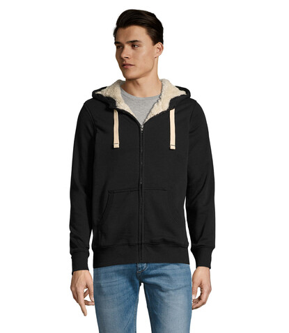 SHERPA UNISEX ZIPPED JACKET - Schwarz bedrucken, Art.-Nr. S00584-BK-L SHERPA UNISEX ZIPPED JACKET - Schwarz bedrucken, Art.-Nr. S00584-BK-L