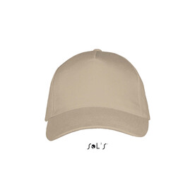 LONG BEACH FIVE PANEL CAP - Beige bedrucken, Art.-Nr. S00594-BE-M