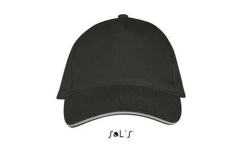 LONG BEACH FIVE PANEL CAP - Dunkelgrau/Hellgrau bedrucken, Art.-Nr. S00594-DL-M