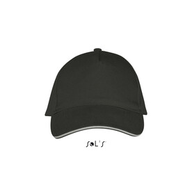 LONG BEACH FIVE PANEL CAP - Dunkelgrau/Hellgrau bedrucken, Art.-Nr. S00594-DL-M