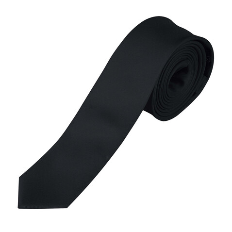 GATSBY SLIM TIE SATIN 270 - Schwarz bedrucken, Art.-Nr. S00598-BK-M