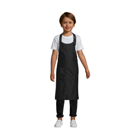 GALA KIDS APRON WITH POCKET - Schwarz bedrucken, Art.-Nr. S00599-BK-M