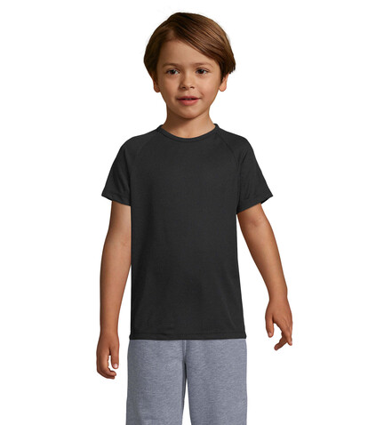 SPORTY KINDERT-SHIRT 140g - Schwarz bedrucken, Art.-Nr. S01166-BK-XL
