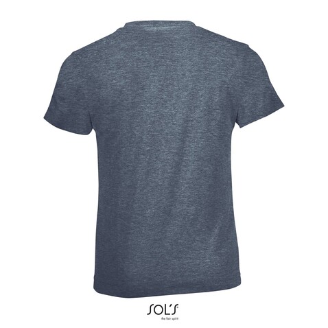 REGENT FIT KINDER 150g - Heather Denim bedrucken, Art.-Nr. S01183-HD-XL