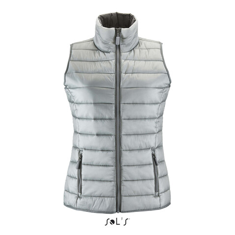 WAVE DAMEN BODYWARMER 180g - Metal Grey bedrucken, Art.-Nr. S01437-MG-M