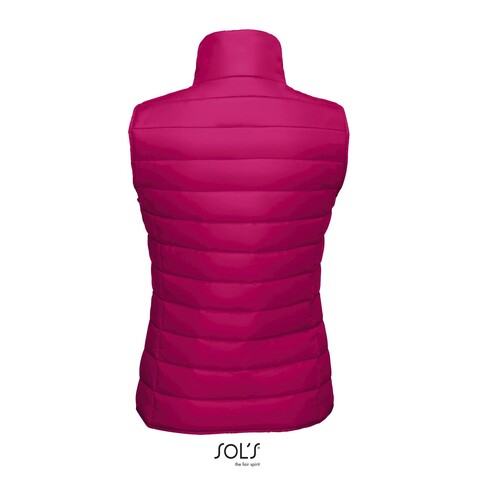 WAVE DAMEN BODYWARMER 180g - Dark Pink bedrucken, Art.-Nr. S01437-DP-S