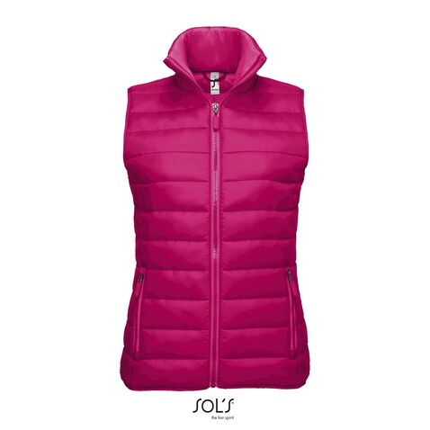 WAVE DAMEN BODYWARMER 180g - Dark Pink bedrucken, Art.-Nr. S01437-DP-S