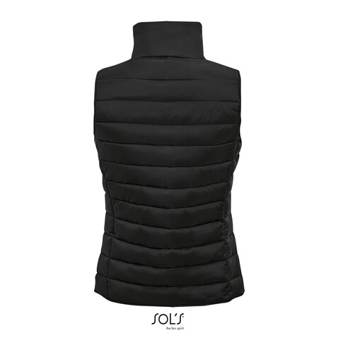 WAVE DAMEN BODYWARMER 180g - Schwarz bedrucken, Art.-Nr. S01437-BK-M