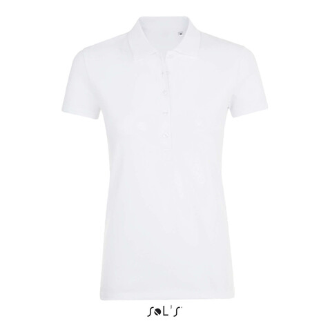 PHOENIX WOMEN ELASTANE POLO - White bedrucken, Art.-Nr. S01709-WH-S PHOENIX WOMEN ELASTANE POLO - White bedrucken, Art.-Nr. S01709-WH-S