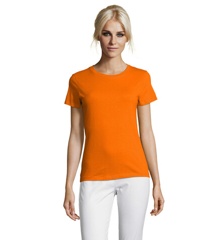 REGENT DAMENT-SHIRT 150g - Orange bedrucken, Art.-Nr. S01825-OR-M REGENT DAMENT-SHIRT 150g - Orange bedrucken, Art.-Nr. S01825-OR-M