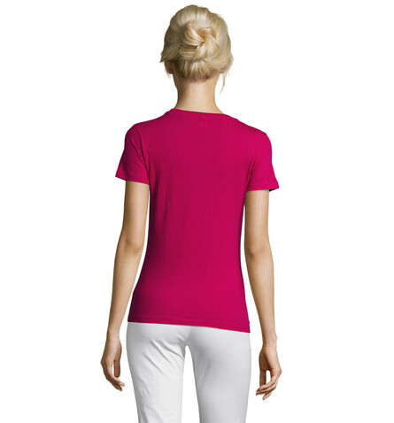 REGENT DAMENT-SHIRT 150g - Fuchsia bedrucken, Art.-Nr. S01825-FU-L