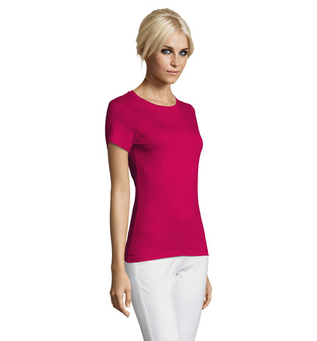 REGENT DAMENT-SHIRT 150g - Fuchsia bedrucken, Art.-Nr. S01825-FU-L
