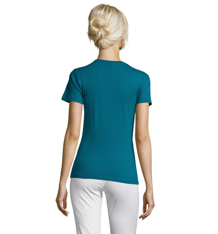 REGENT DAMENT-SHIRT 150g - Entenblau bedrucken, Art.-Nr. S01825-DU-S
