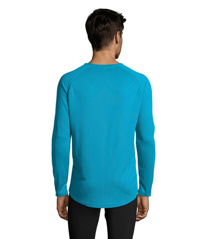 SPORTY LSL MEN T-SHIRT - Aqua bedrucken, Art.-Nr. S02071-AQ-3XL